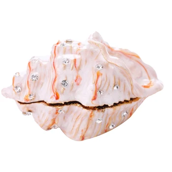 

Seashell Shape Jewelry Trinkets Box Nautical Sea Shell Room Display Showcase