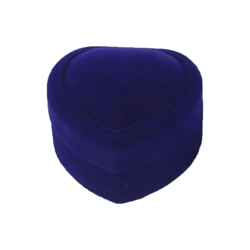 Роскошный бархат кольцо в форме сердца коробка для хранения Обручение кольцо Дисплей Чехол держатель - Цвет: BLUE