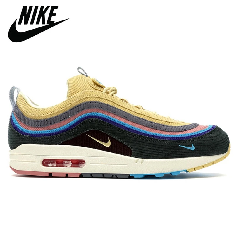 Original Nike Air Max 97 Mschf Inri de las mujeres de los hombres Sean Wotherspoon Triple blanco deportes Unisex zapatos tamaño 36 de correr| - AliExpress