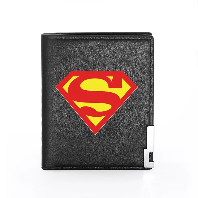 Fashion  America Theme Pu Leather Men Women Short Wallet ID Credit Card Holder Purse BG431-Black