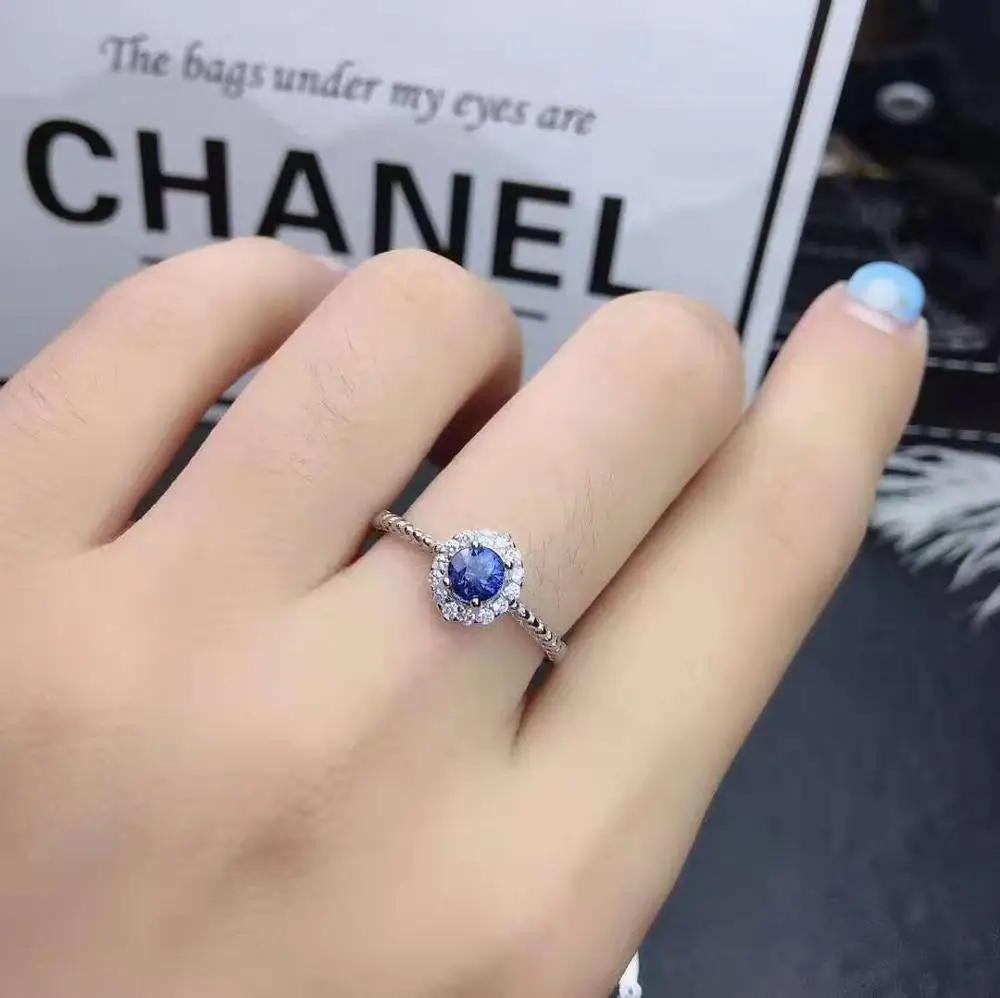 Натуральный сапфир S925 серебро серьги кольцо браслет ожерелье с подвеской Простое Элегантное ювелирное изделие для женщин - Цвет камня: Platinum ring