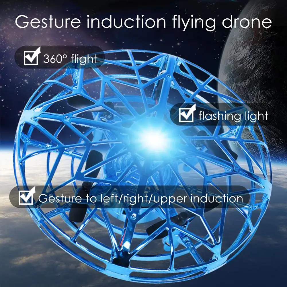 UFO Mini Drone Four-axis Gesture Sensing Aircraft Suspension Flying Saucer Toy For Children Adult