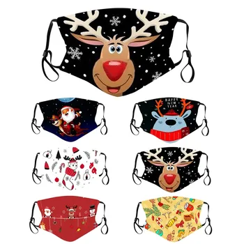 

Adult Washable Face Mask Christmas Pm2.5 Breathable Respirator Anime Cartoon Print Mouth Mask Unisex Face Mask Reusable Mask