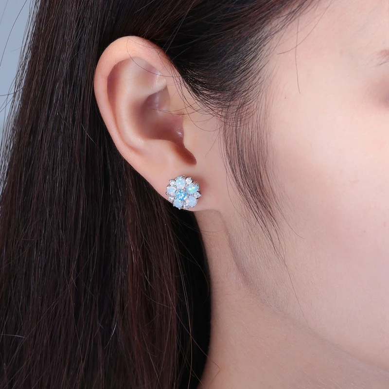 ★TATIANA★ Silver 925 Aurora Opal Flower Earrings EC3145 50 MUSINSA | TATIANA (Silver 925) Aurora Opal Flower Earrings