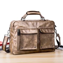 Leather Men Briefcases Laptop Casual Business Tote Bags Shoulder Crossbody Bag Men's Handbags Large Travel Bags camera bag