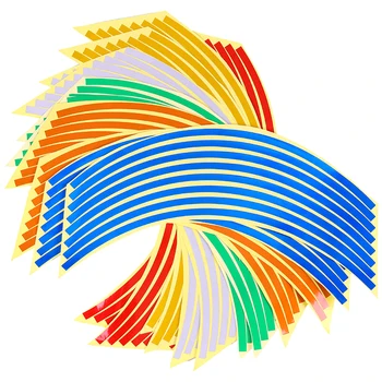 

16 PCs Reflective strips on wheel rim, car wheel stickers, motorcycle, scooter, moped, bike, 18 inch