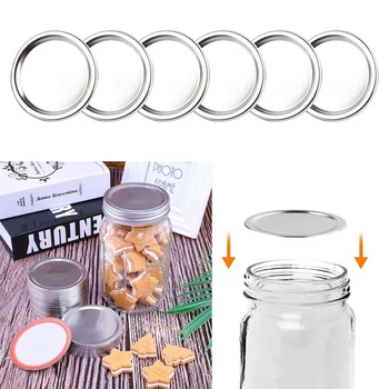 

12PCS Split-Type Stainless Steel Canning Lids, Regular Mouth Mason Jar Lids and Bands for Mason Jar Wide Mouth