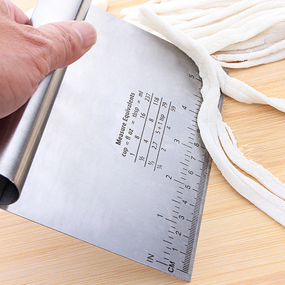  BEEMSK 1PCS Stainless Steel Metal Slicer Scraping Panel Dough Cutting Tool Powder Table Scribing Sc