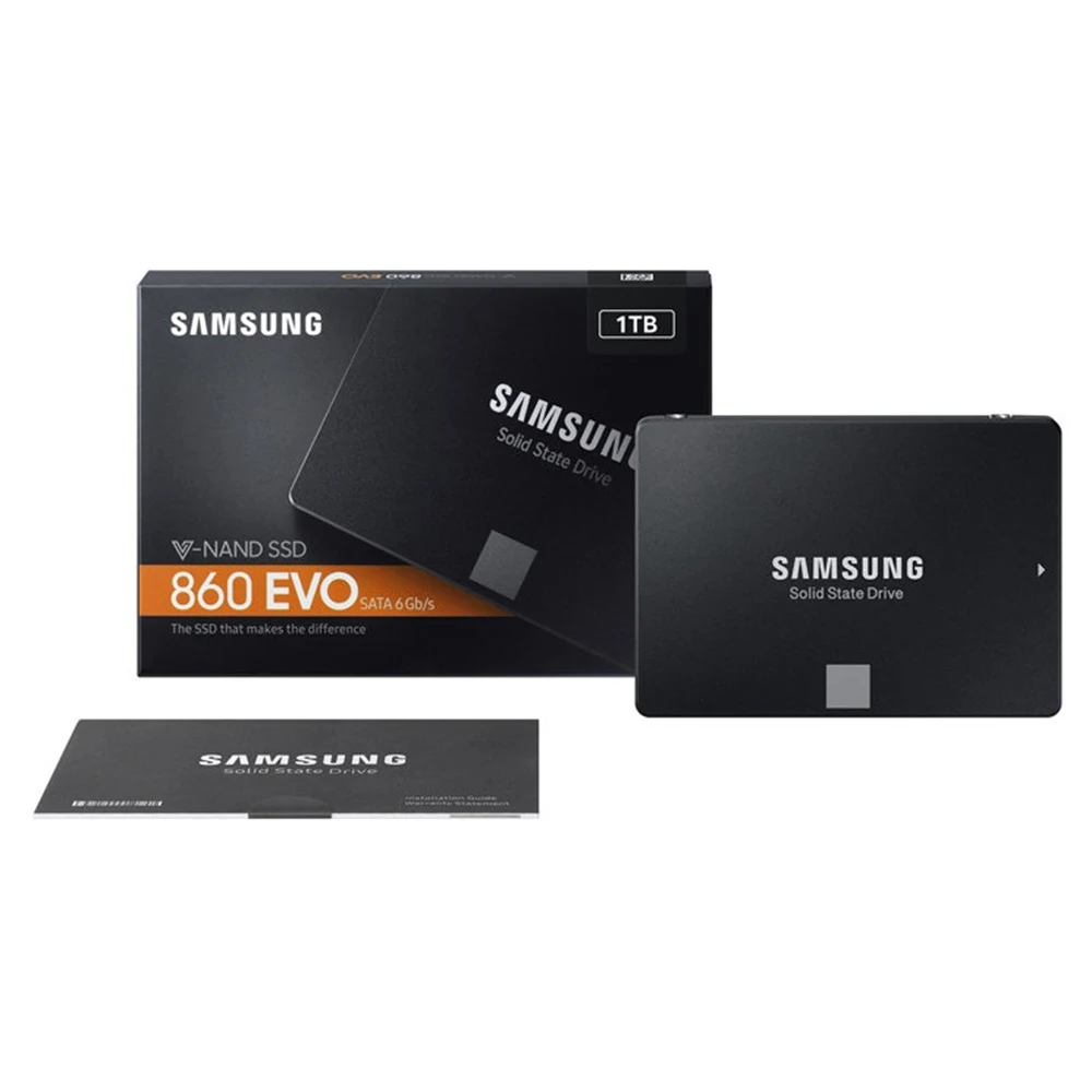 Samsung SSD 860 EVO 250 ГБ 500 Внутренний твердотельный накопитель Жесткий диск для жесткого диска SATA3 2,5-дюймовый Тетрадь Настольный Скорость до 560 МБ/с