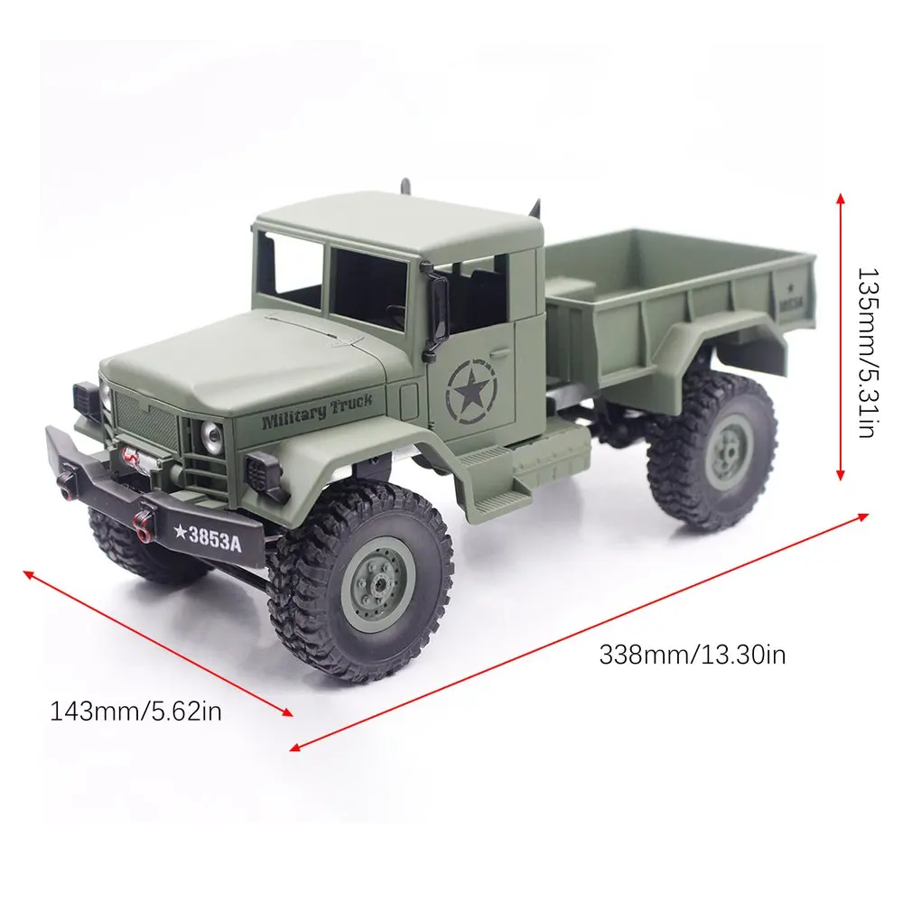 Genuine 1:16 2.4G 4WD RC Crawler Military Army Truck Remote Control Off-Road Car RTR Toy Kids Electric Car Toy Birthday Gift