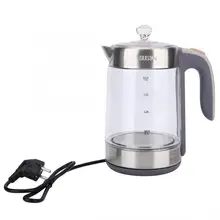 Электрический чайник, электрический стеклянный чайник, бойлер для горячей воды, чайный нагреватель из нержавеющей стали, синий светодиодный светильник, 220 В, ЕС