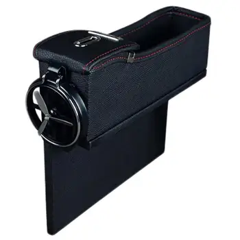 

1pcs Car Seat Leather Seam Water Cup Holder Trash Bin Storage Box Multifunctional Car Left / Right Seat Pocket Catcher Organizer
