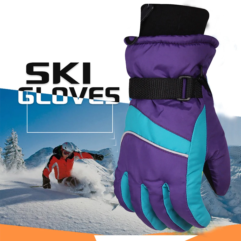 1 пара Противоскользящий теплый зимний сноуборд Утепленные Перчатки спортивные водонепроницаемые ветрозащитные мужские женские велосипедные лыжные перчатки регулируемые