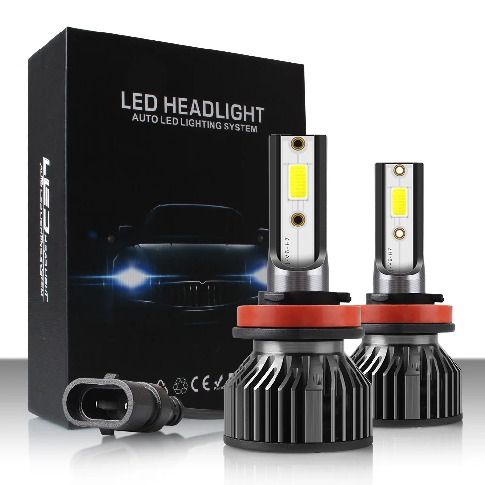 

2Pcs Car Headlights Bulb LED H4 H7 H1 H3 H11 H13 H27 880 HB3 HB4 9004 9007 12000Lm Ice COB 6500K 4500K Auto Fog Light