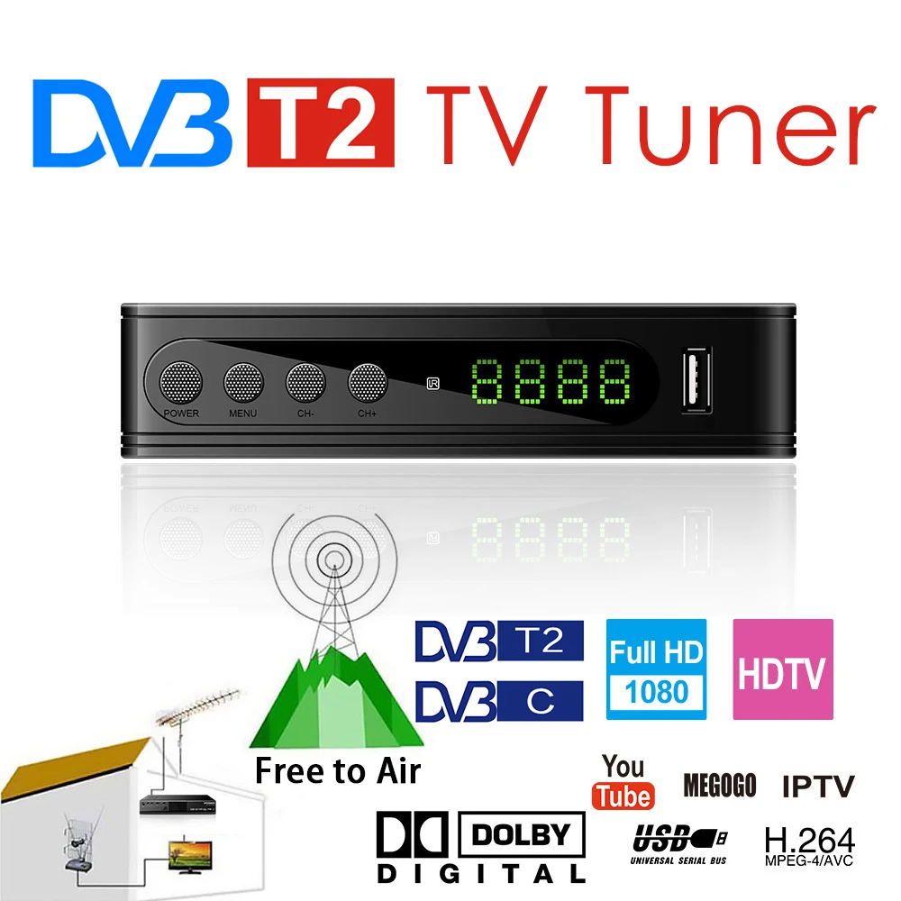 Satxtrem dvb t2 tv tuner тв приставка для России тюнер USB Wifi receiver vga цифрового iptv HD TV Box c
