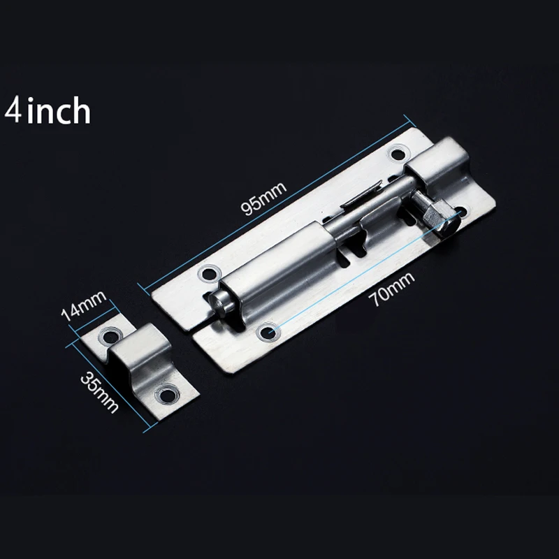 1 шт. 3/4/5 дюймов длинное серебряное Нержавеющая сталь дверная защелка скользящей застежкой баррель болт защелка Hasp степлер ворота безопасности замок