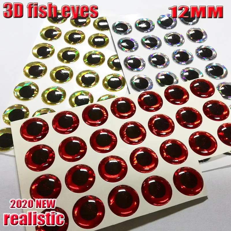 lure eyes 3d fishing lure eys fly tying super fish eyes size12MM