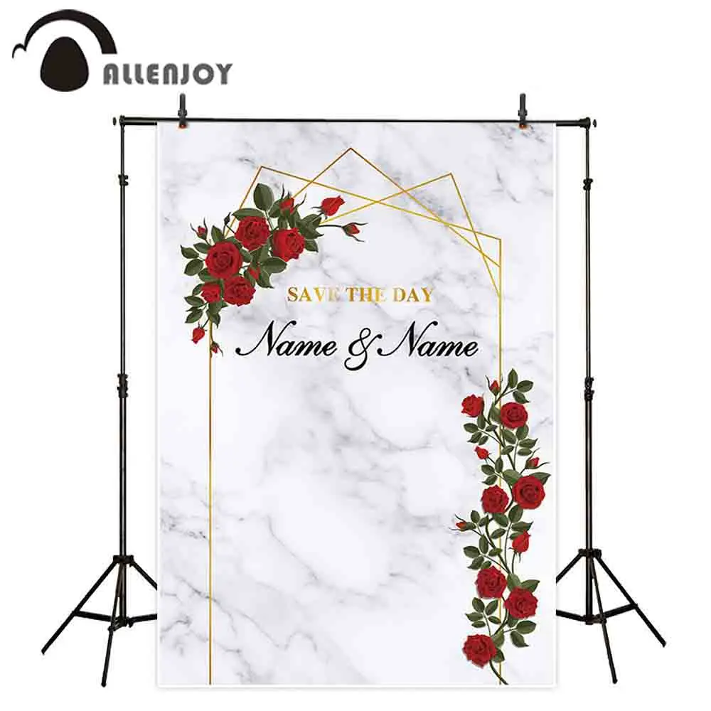 Allenjoy Geometric Party Banners Red Rose Flowers Marble Save The Date Wallpaper Backdrop Valentine Day Wedding Photozone Decor Party Backdrops Aliexpress