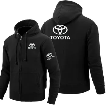 

Winter autumn long-sleeved zipper hoodies Toyota zipper sweatshirt clothes man solid coat tops jackets
