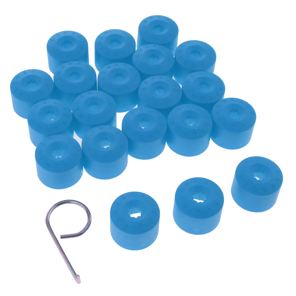 20 Pcs Plastic Car Wheel Nut Lug Screw Dustproof  Cover Protector Cap 0.79x1.18 Inch