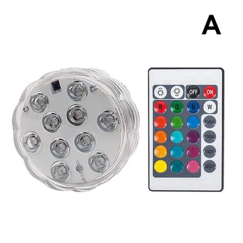 

10LEDs Diving Knob Lights LED Pool Lights Aquarium Colorful Light Remote Control Underwater Waterproof Lights XH8Z