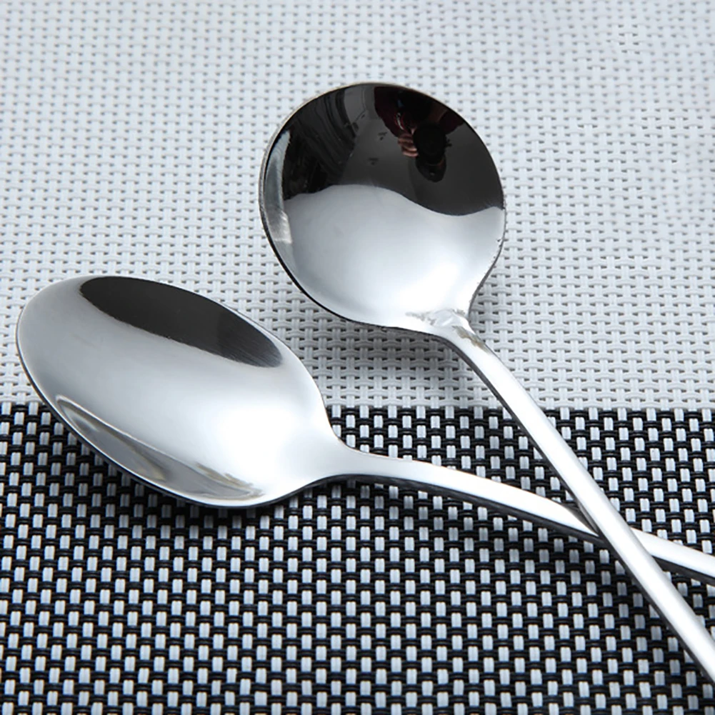 Длинная ручка из нержавеющей стали для мороженого десертный суповой кофе ложка для смешивания столовые приборы антикоррозийный нетоксичный интегрированное зеркало прочный