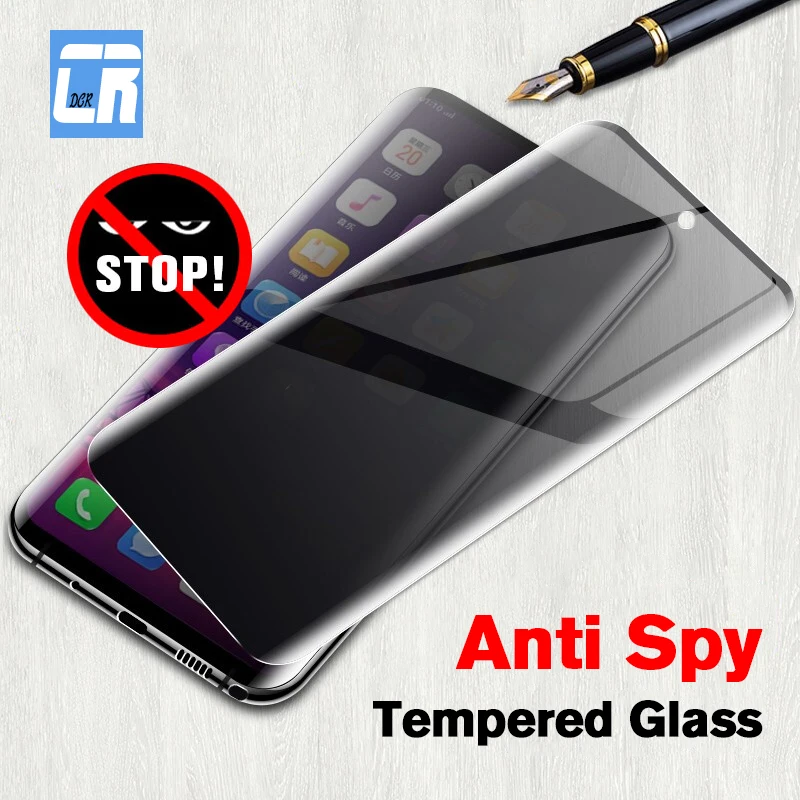 Антишпионское закаленное стекло с полным покрытием для Samsung Galaxy Note 9 8 10 S20 Plus