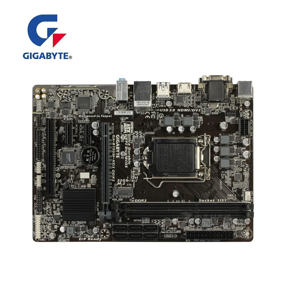 Для Gigabyte GA-B150M-D3V DDR3 оригинальная материнская плата LGA 1151 B150M-D3V 14 нм процессор USB2.0