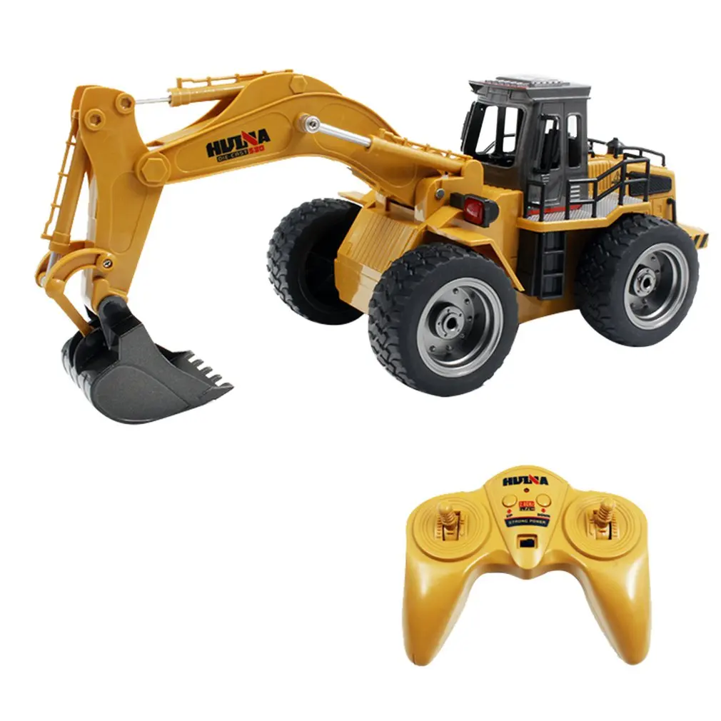 

1530 1:18 6CH Die-Cast Alloy Remote Control Excavator Engineering Truck Static Model Caterpillar Wheel Kids Educational Toy