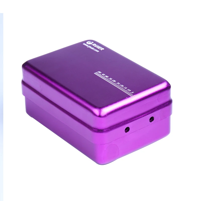 Purple 2 цвета стоматологический ящик FG боры держатель автоклавная дезинфекционная коробка для 180 отверстий - Цвет: Purple