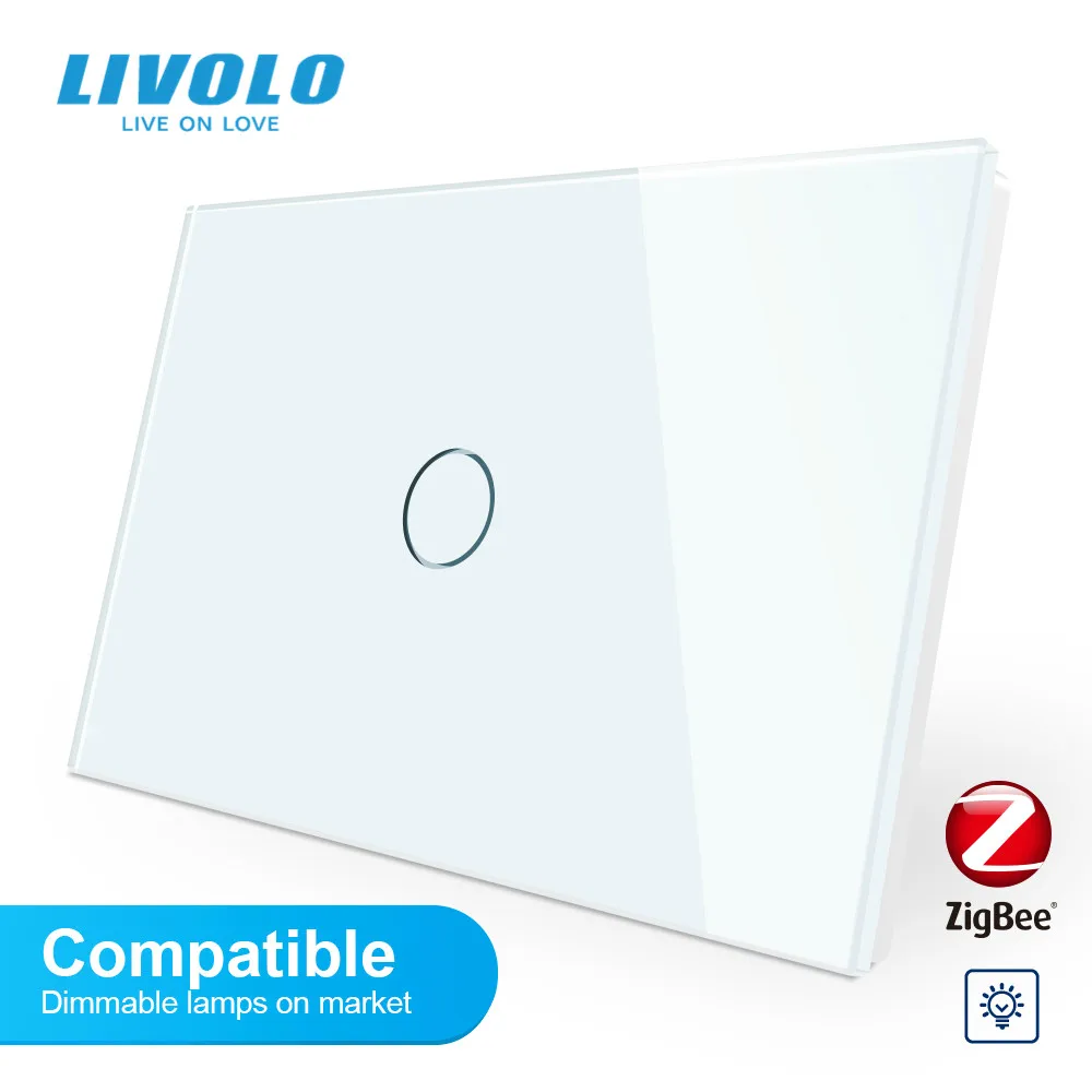 Livolo ZigBee умный wifi адаптивный диммер настенный светильник панель из хрустального