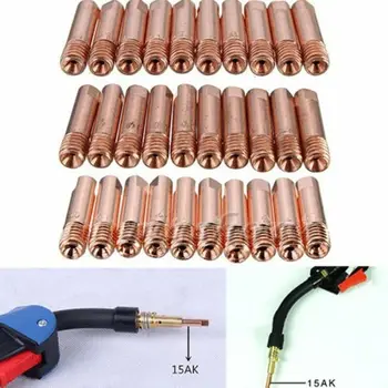 

20pcs Mig Welding Contact Tips Holder Gas Nozzle 25 Mm Replacement Consumables