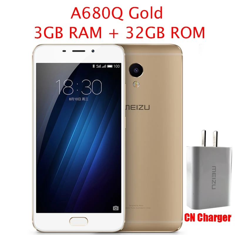 Gold 3G 32G Meizu M3E M1E, 32 ГБ, 3 Гб, глобальная ПЗУ, OTA MTK Helio P10, четыре ядра, мобильный телефон на Android, 5,5 дюймов, камера МП - Цвет: Gold 3G 32G