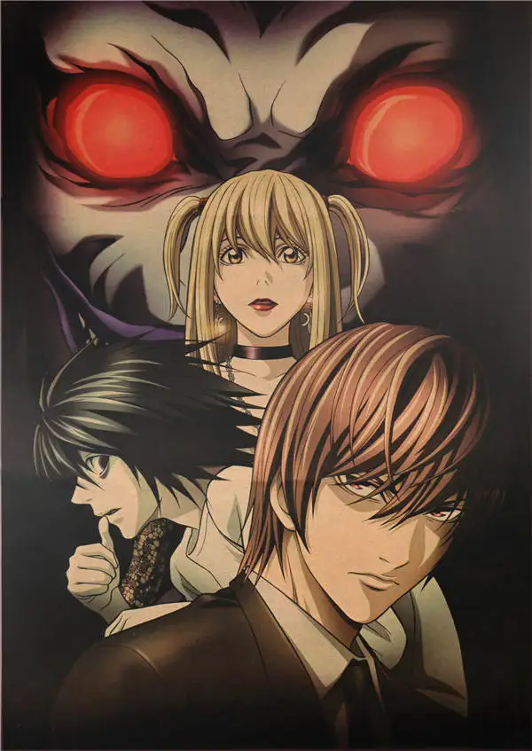 Death Note классические винтажные наклейки из фильма, гостиная, кафе, бар, паб, домашний декор, бумага для поделок в стиле ретро, стикер на стену, Рисунок 42x30 см - Color: movie3