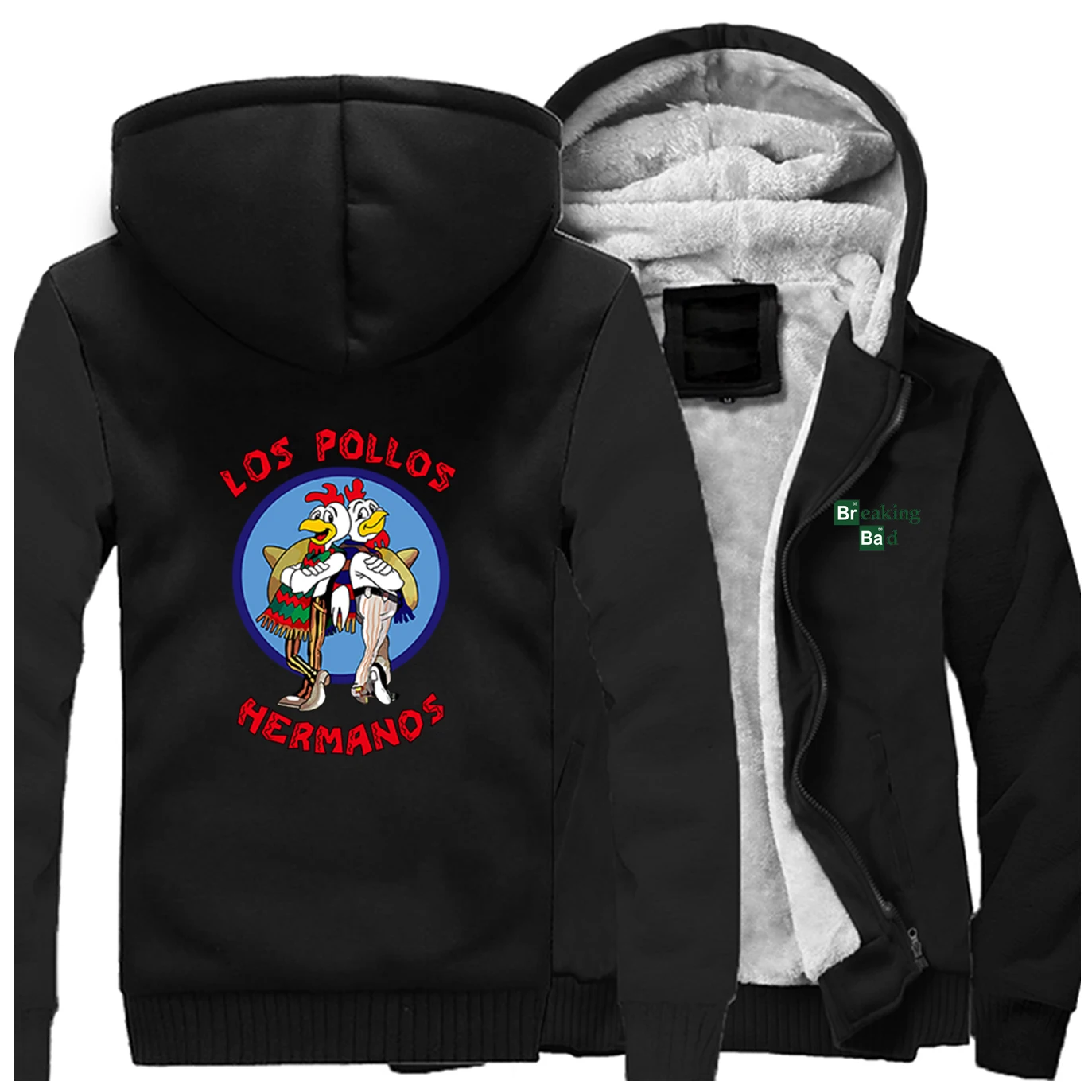 Мужские утепленные толстовки зимнее пальто с буквенным принтом Breaking Bad LOS POLLOS Hermanos Мужская толстовка курятник