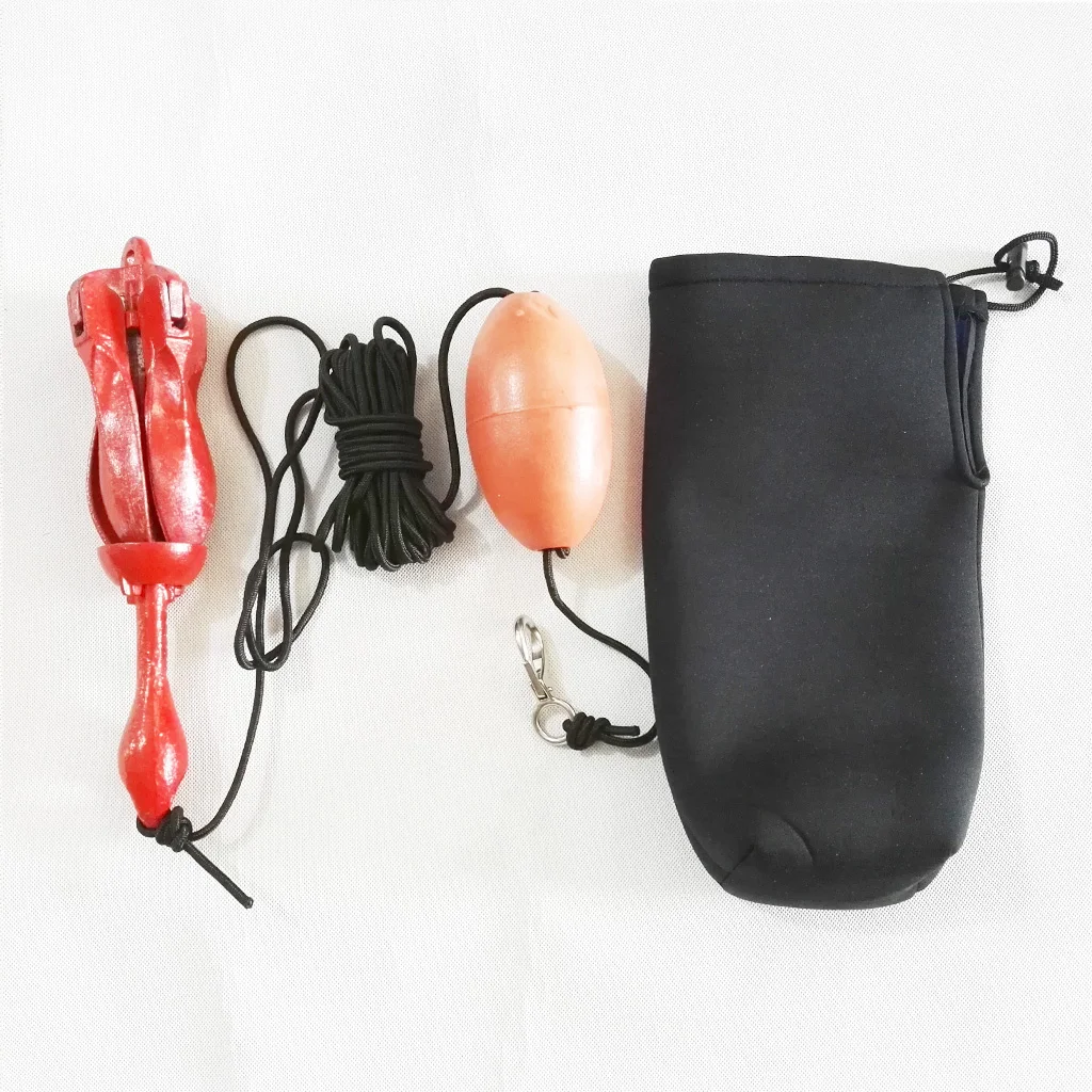 1.5KG Folding Anchor Kit - 30 ft Rope Bag Clip and Marker Buoy - for Inflatable Boat Jet Skis Small Boat Kayak Canoe Dingy