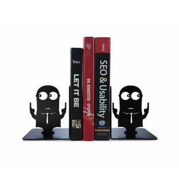 

Creative student simple small yellow people Bookend Book Plate desktop office telescopic iron Hawkeye Bookends home decorations