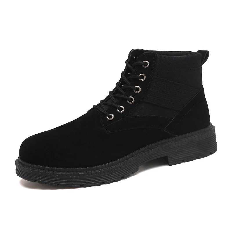 AODLEE/модные мужские военные ботинки-дезерты; мужские рабочие ботильоны; армейские ботинки; зимняя обувь на шнуровке; Zapatos; botas hombre - Цвет: Черный