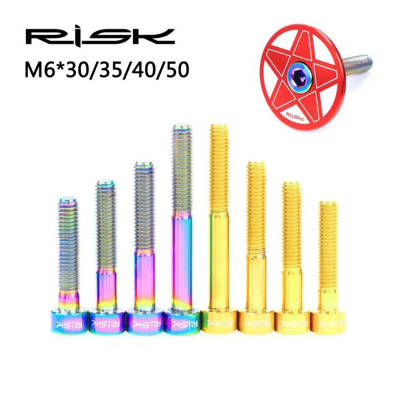 4 Colors RISK 1 pcs Bike Headset Bolt Titanium Aolly MTB Bicycle Stem