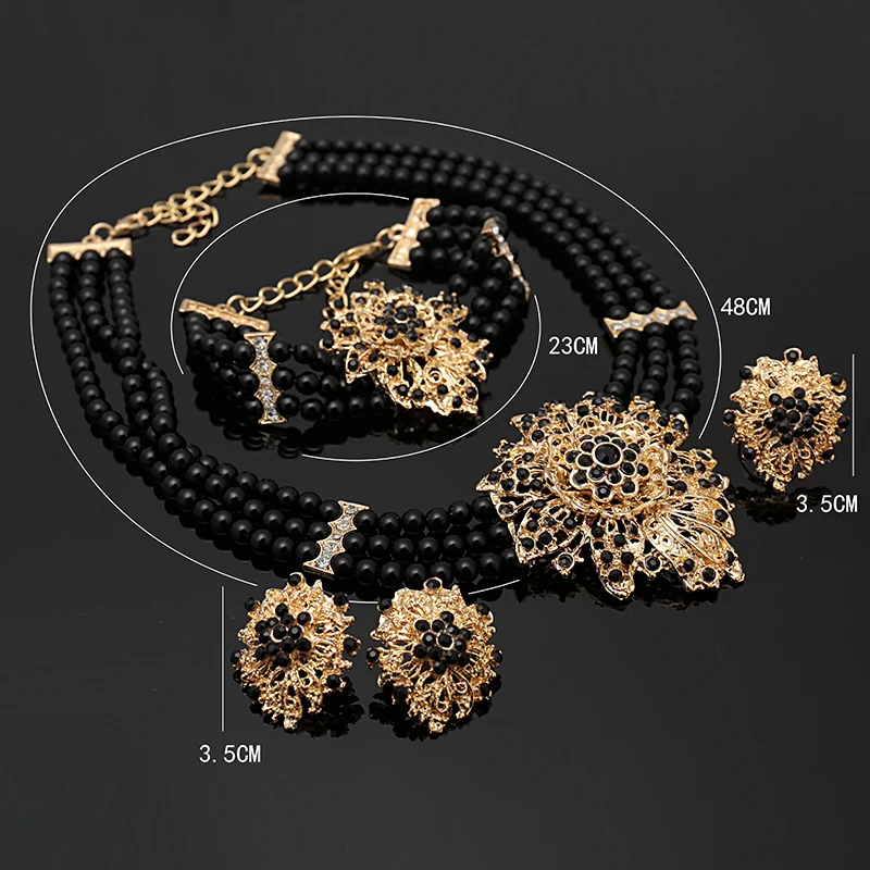 Fani Dubai Gold Colorful Jewelry Set Women Wedding accessories jewelry set Brand Fashion African Beads Jewelry Set Wholesale