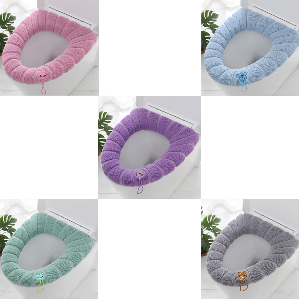 Toilet Seat Cover Home Winter Heated Washable Toilet Seat Lid Bathroom  Supplies Soft Toilet Pad Case Waterproof Bathroom Cover - Toilet Seat Cover  - AliExpress