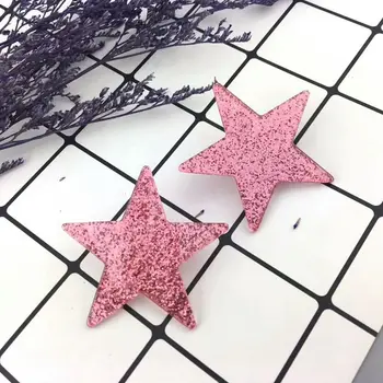 

QIGO Fashion Women Jewelry Glitter Acrylic Geometric Star Earrings Pink Girls Big Stud Earrings