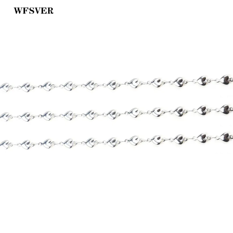 WFSVER 1 метр серебряные геометрические формы из нержавеющей стали листья/Сердце/Крест/звезды цепи запас аксессуары для diy ювелирных изделий