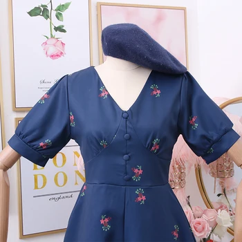 

Print Ropa Mujer Floral High Waist Button V Neck 2020 Fashion Women Jumpsuits Short Sleeve Summer Bodysuit Slim Floral Dress