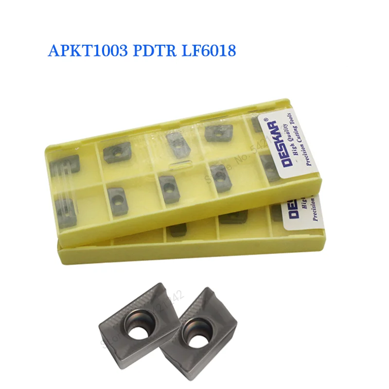 

Carbide Inserts APKT1003 PDTR LF6018 APKT 1003 PDFR K10 original DESKAR CNC Lathe Turning Tool APKT Milling Blade Cutter Tool