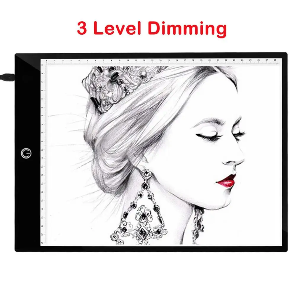 3 Level Dimming Цифровой графический планшет формата А4 с 3 режимами затемнения, светодиодный планшет для рисования, цифровой планшет для детей - Цвет: 3 Level Dimming