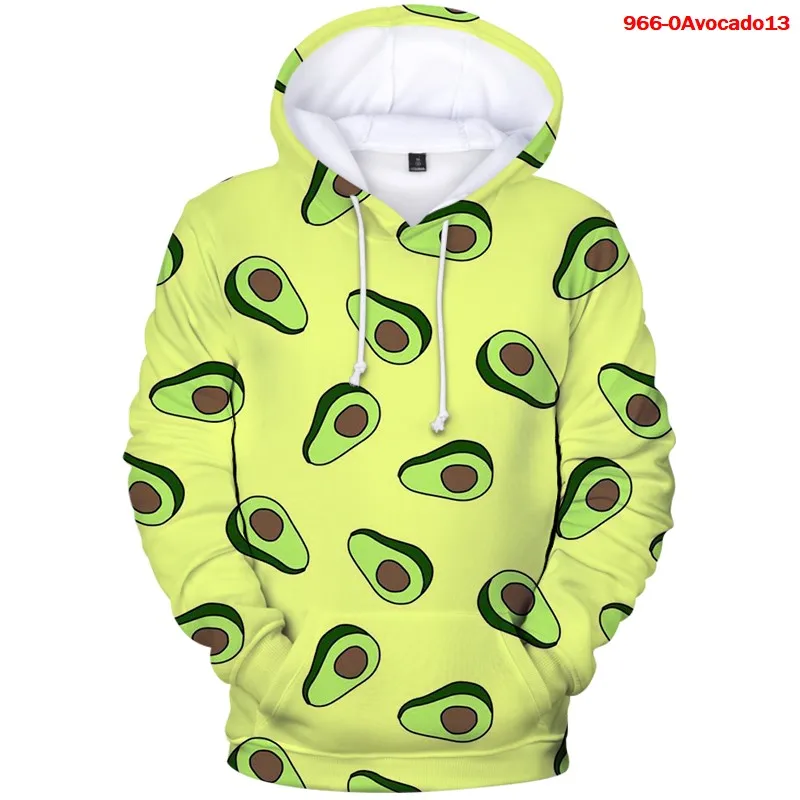 

New Avocado Print 3d Kawaii Sweatshirt Winter Streetwear Harajuku Oversize Hoodie Men Female Kpop Hoody Ladies Cute Long Sleeve