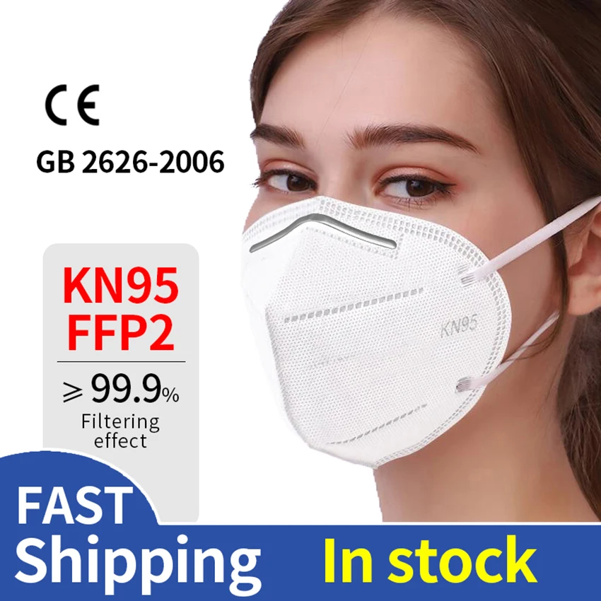 

KN95 Masks Anti Pollution Dust Face Mask Respirator Washable Reusable Masks Unisex Mouth Muffle Allergy FFP3 FFP2 50pcs