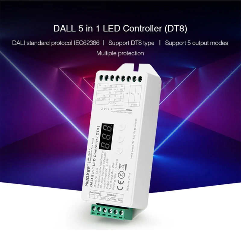 Miboxer DT8 DL-X с цифровым адресным интерфейсом 5 в 1 Светодиодные ленты контроллер