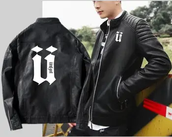 

Men's unkut leather hooded jacket punk high-end car zipper hooded motorcycle leather slim motorcycle leather jacket